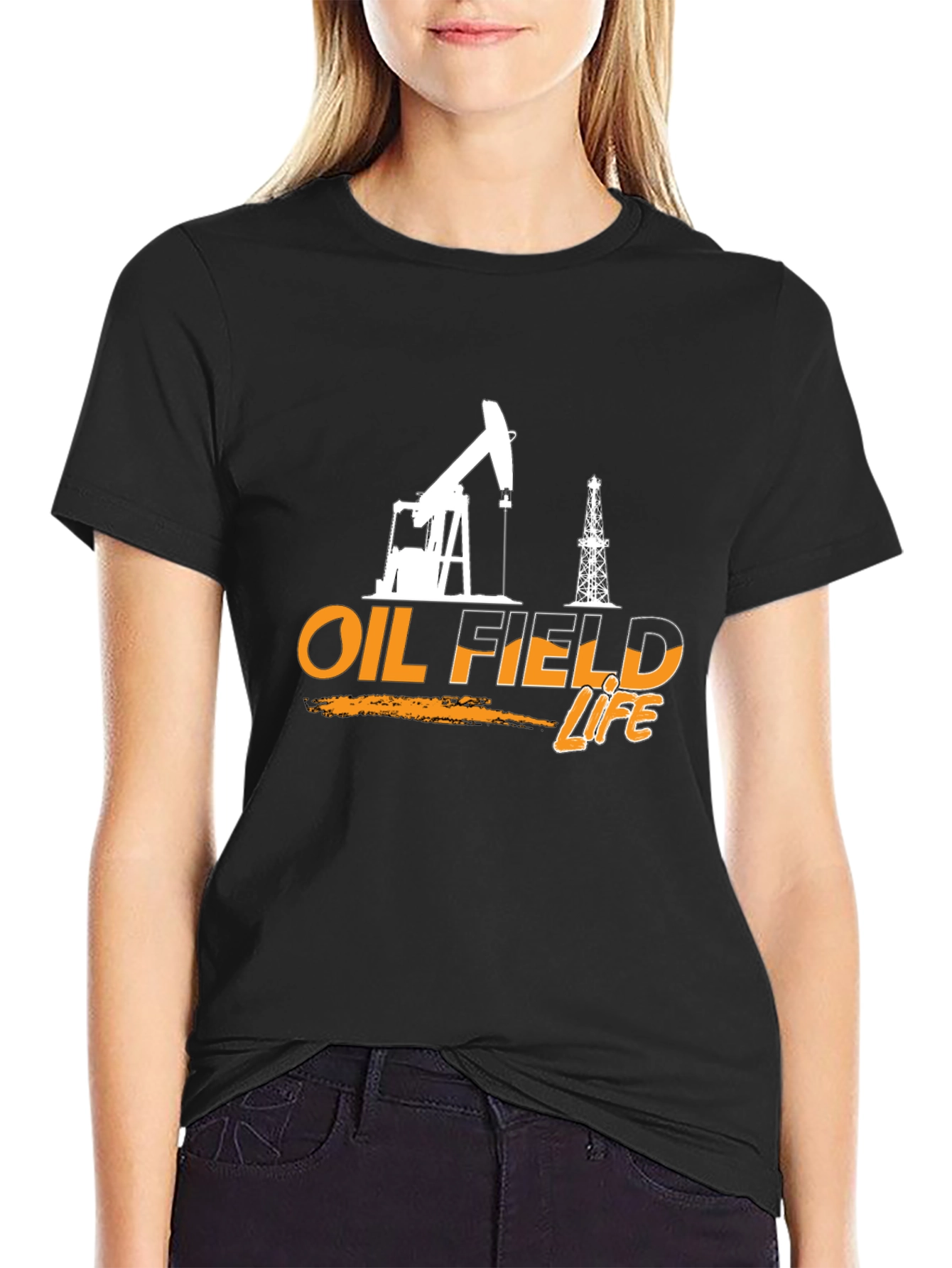 Oil Field Life Graphic T-Shirt - Black