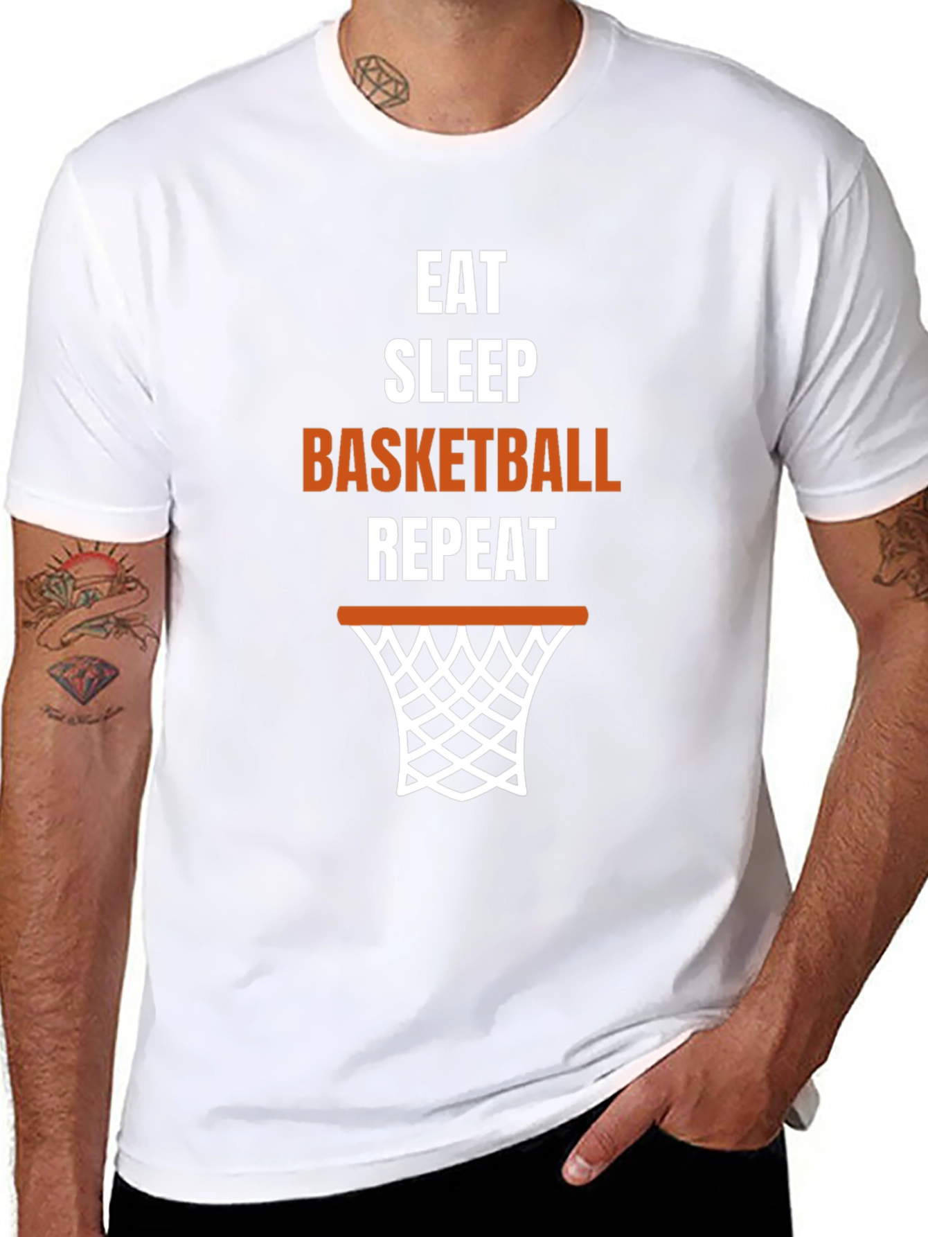 Eat Sleep Basketball Repeat Graphic T-Shirt