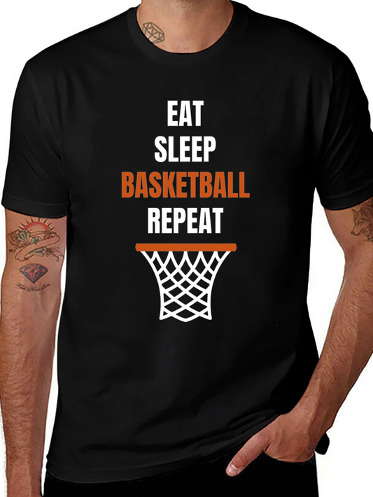 Eat Sleep Basketball Repeat Graphic T-Shirt