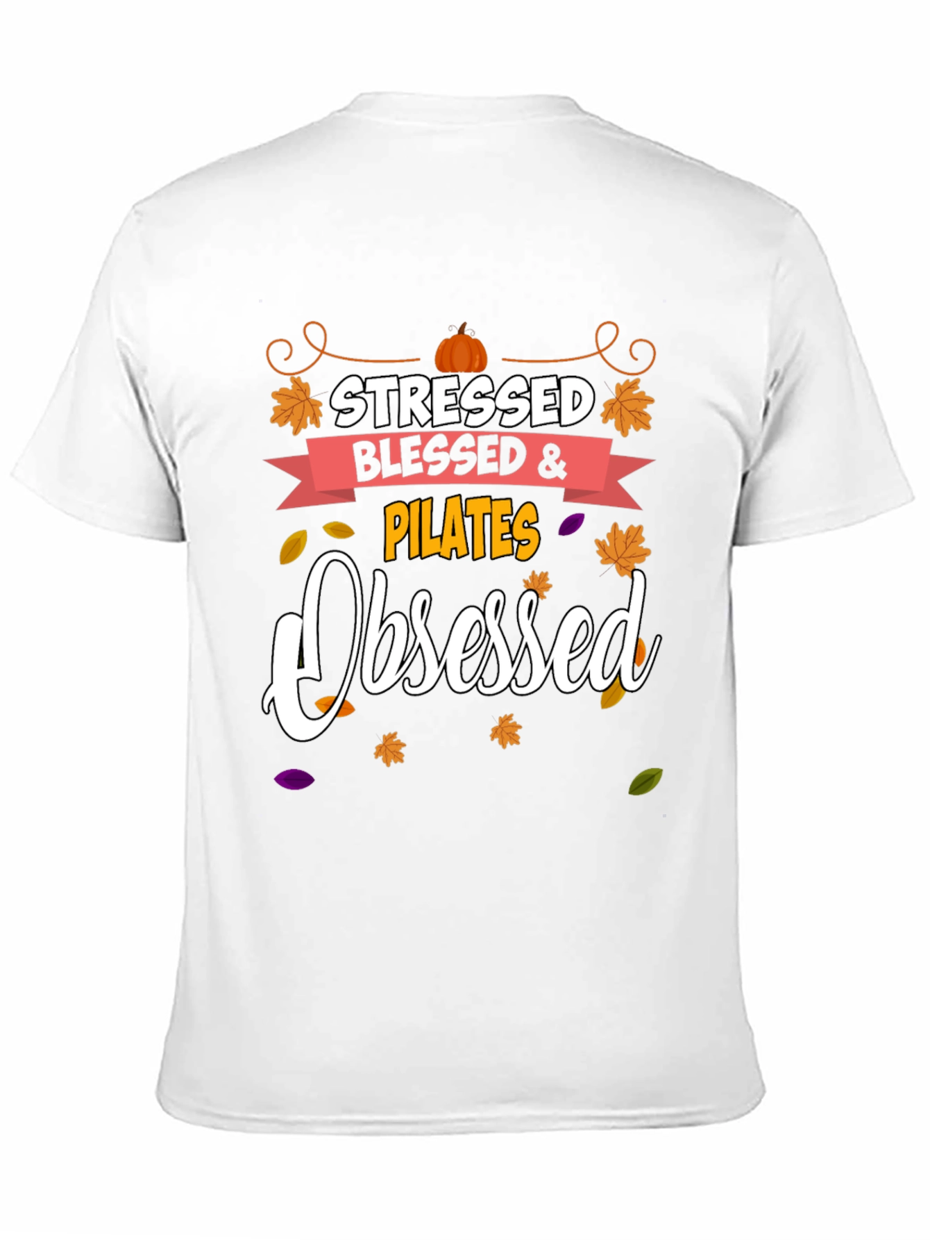 Stressed Blessed Pilates Obsessed Black Tee