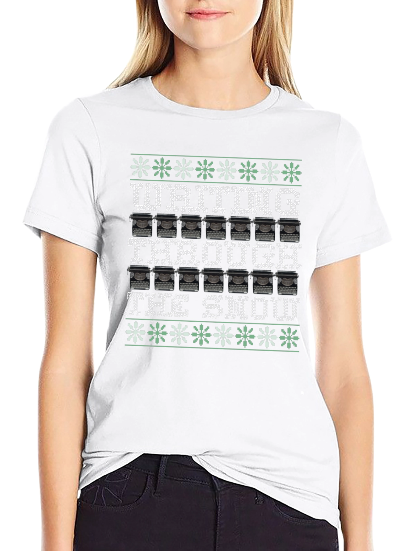 Writing Through the Snow Ugly Christmas T-Shirt
