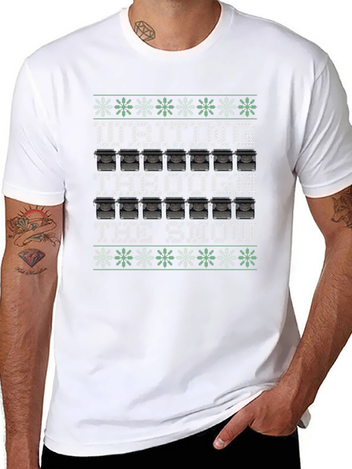Writing Through the Snow Ugly Christmas T-Shirt