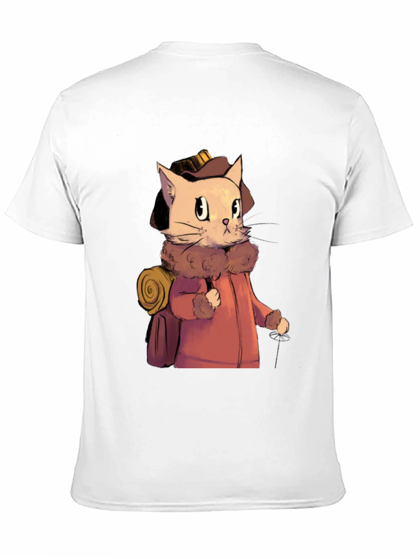 Adventurous Cat Traveler Graphic T-Shirt