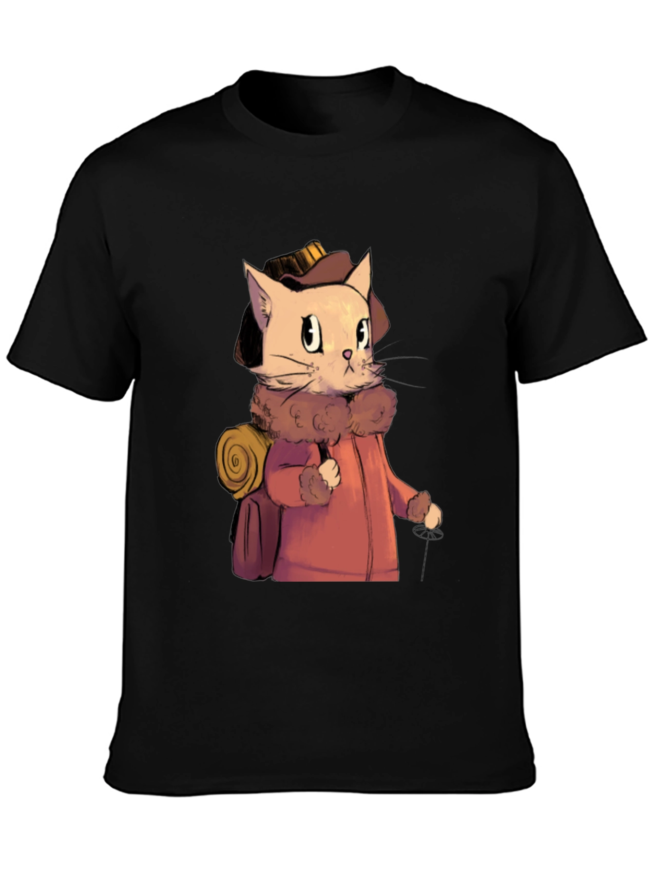 Adventurous Cat Traveler Graphic T-Shirt