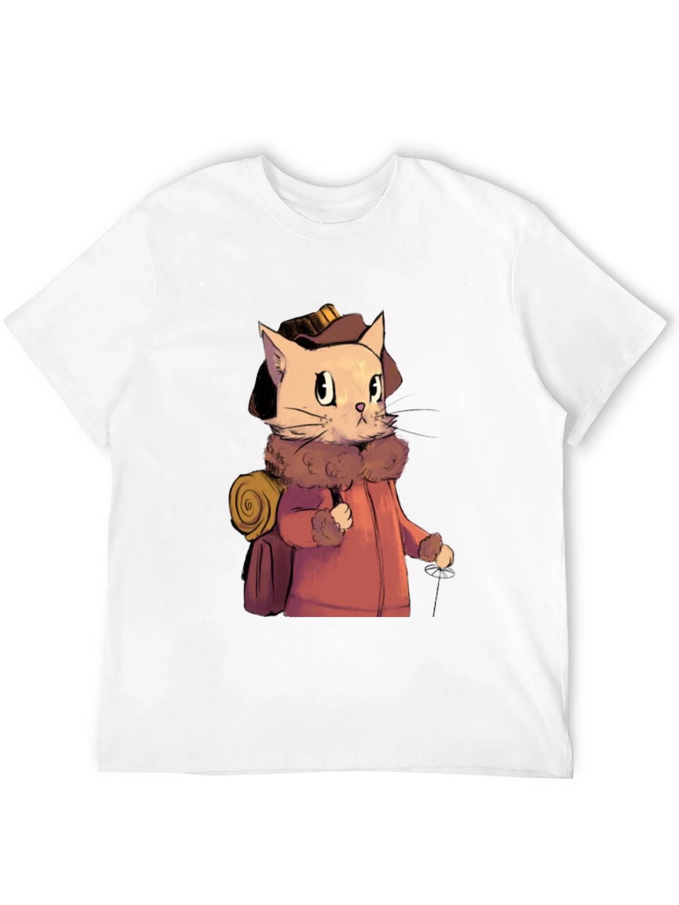 Adventurous Cat Traveler Graphic T-Shirt
