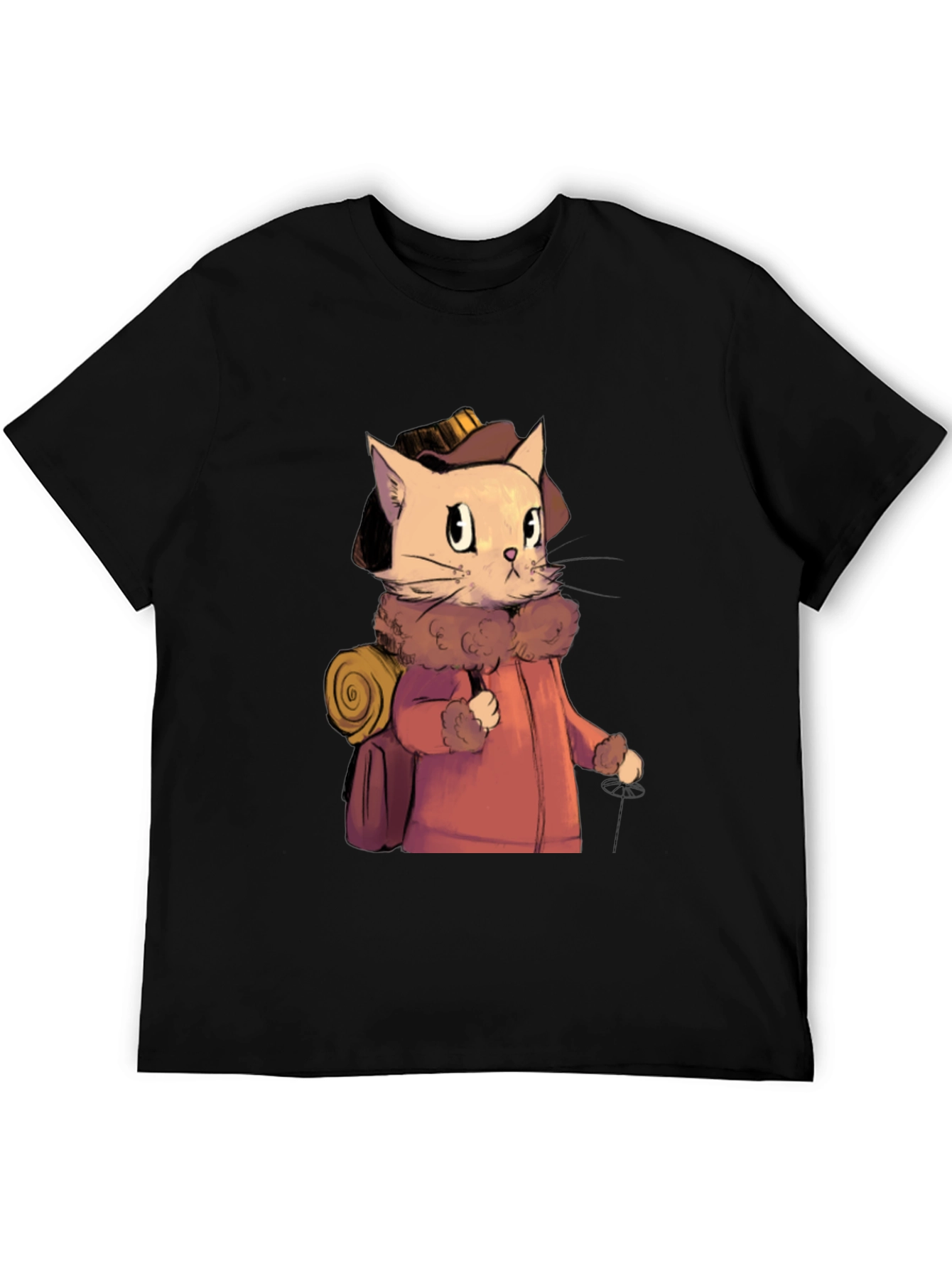 Adventurous Cat Traveler Graphic T-Shirt