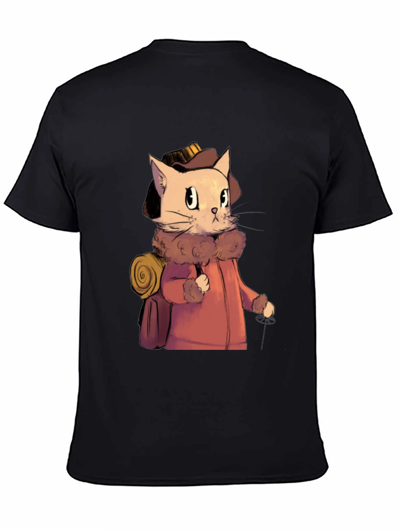Adventurous Cat Traveler Graphic T-Shirt