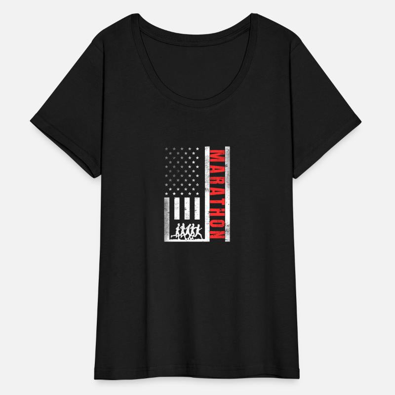 Marathon Vintage US Flag Proud Marathon Running
