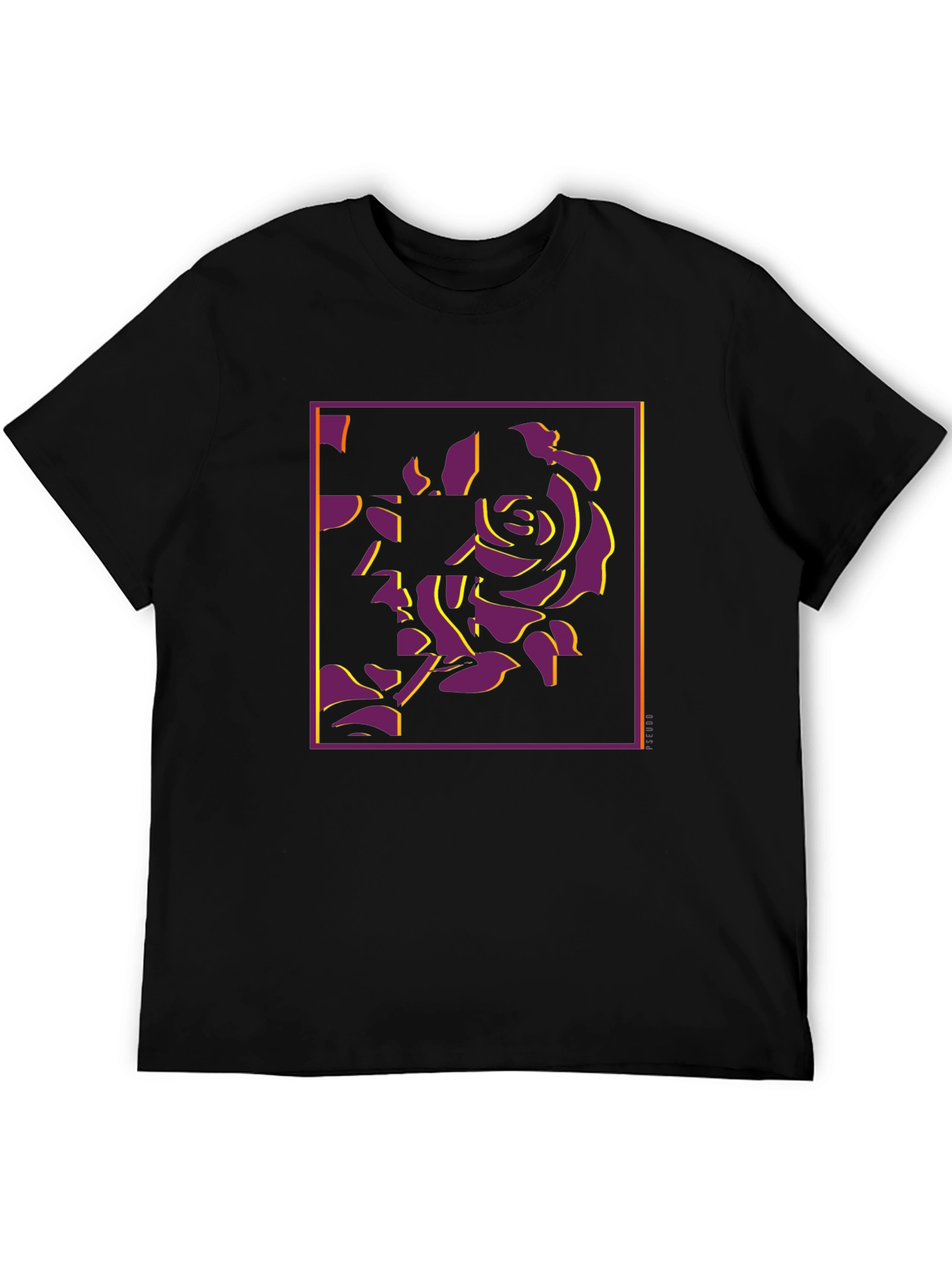 Modern Rose Graphic Tee - Stylish Black T-Shirt