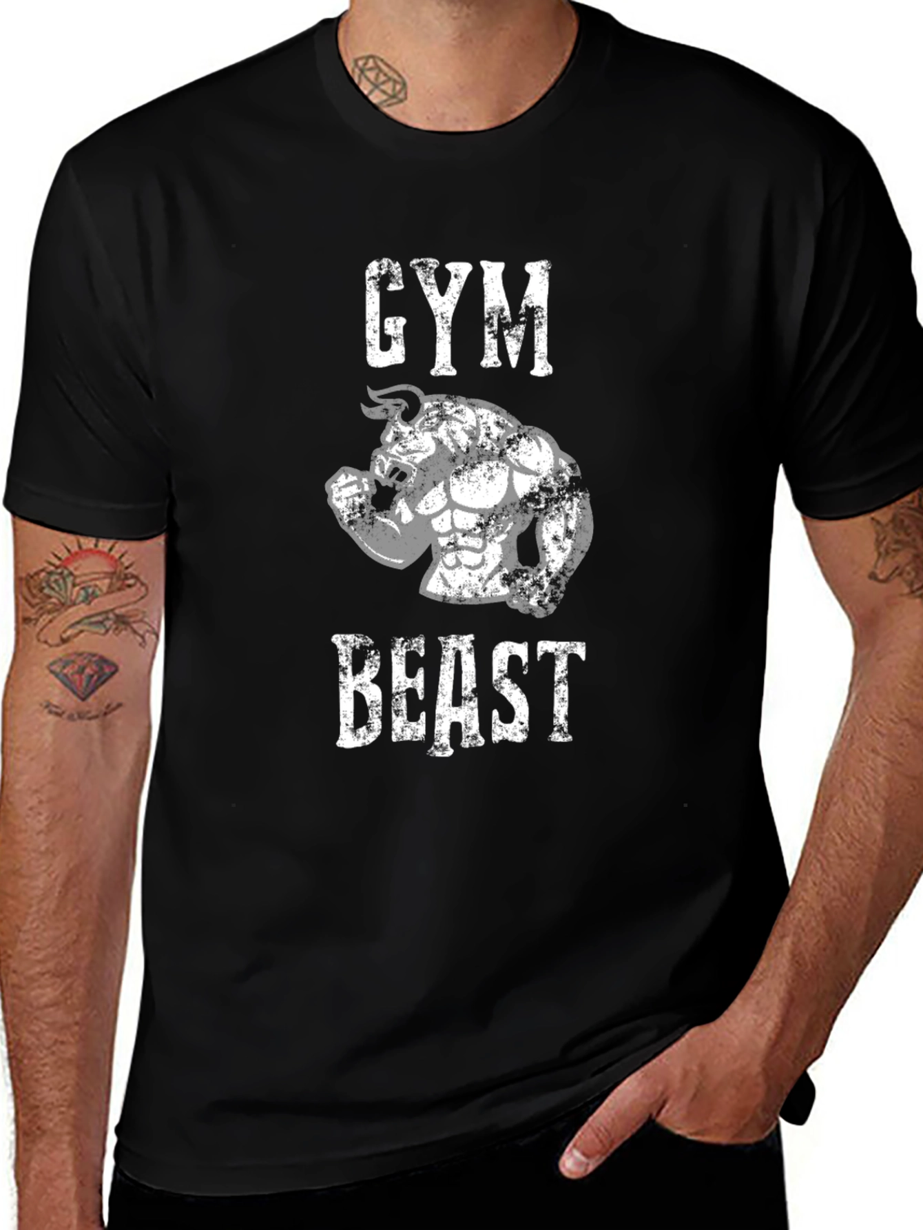 Gym Beast Graphic Tee - Mens Black T-Shirt