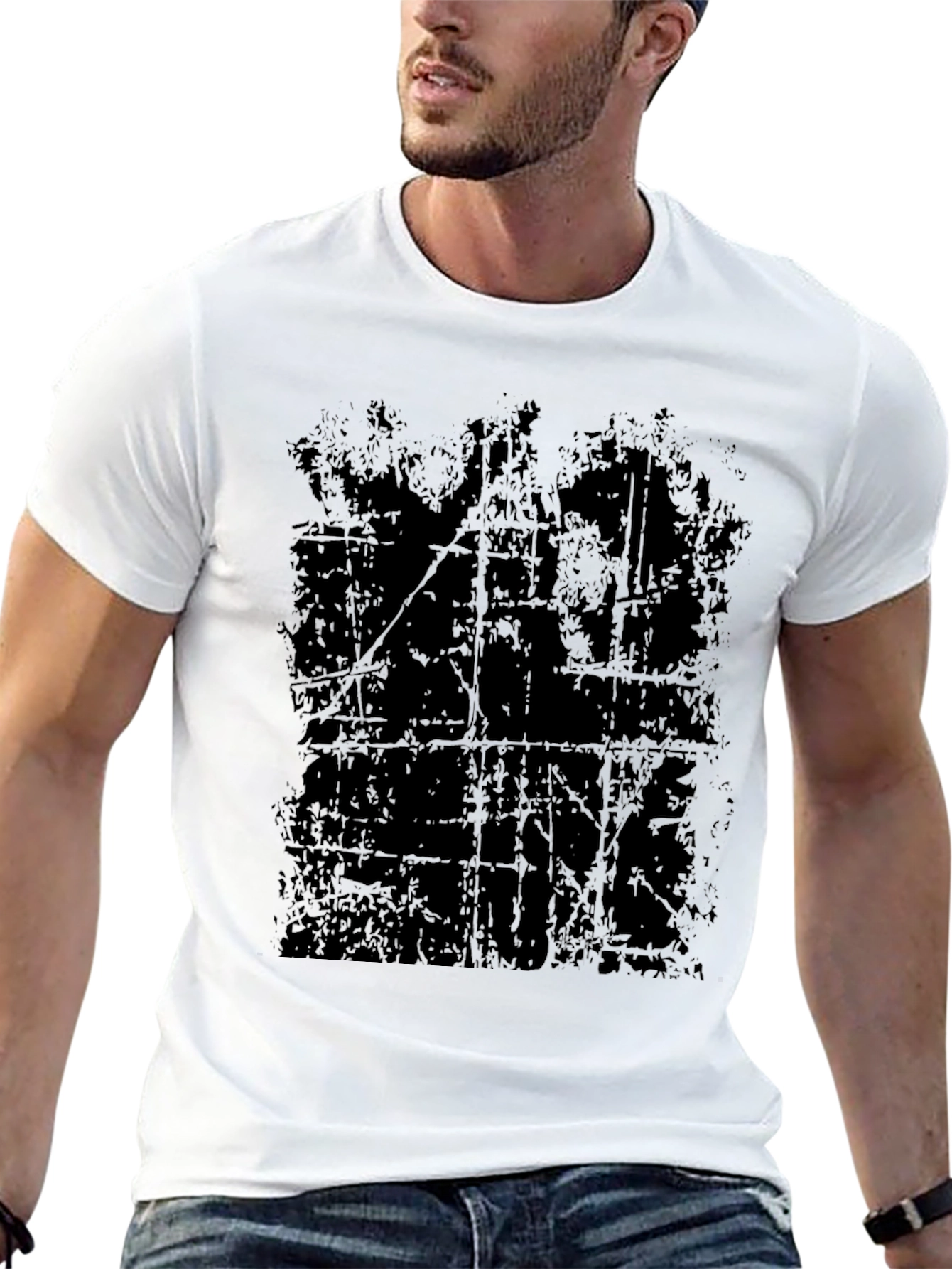 Distressed Graphic Black T-Shirt