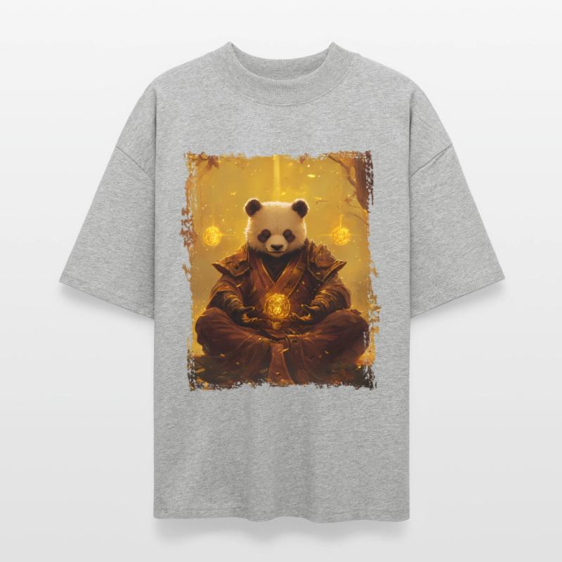 Meditating Panda with Golden Life and Energy