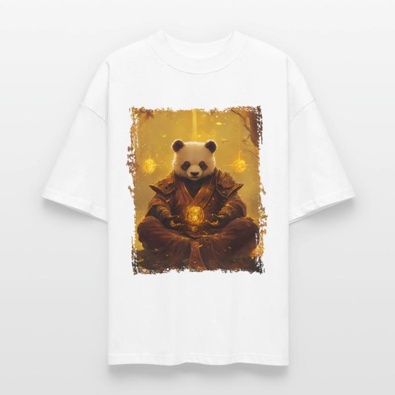 Meditating Panda with Golden Life and Energy