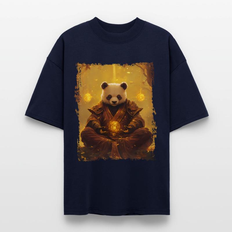 Meditating Panda with Golden Life and Energy