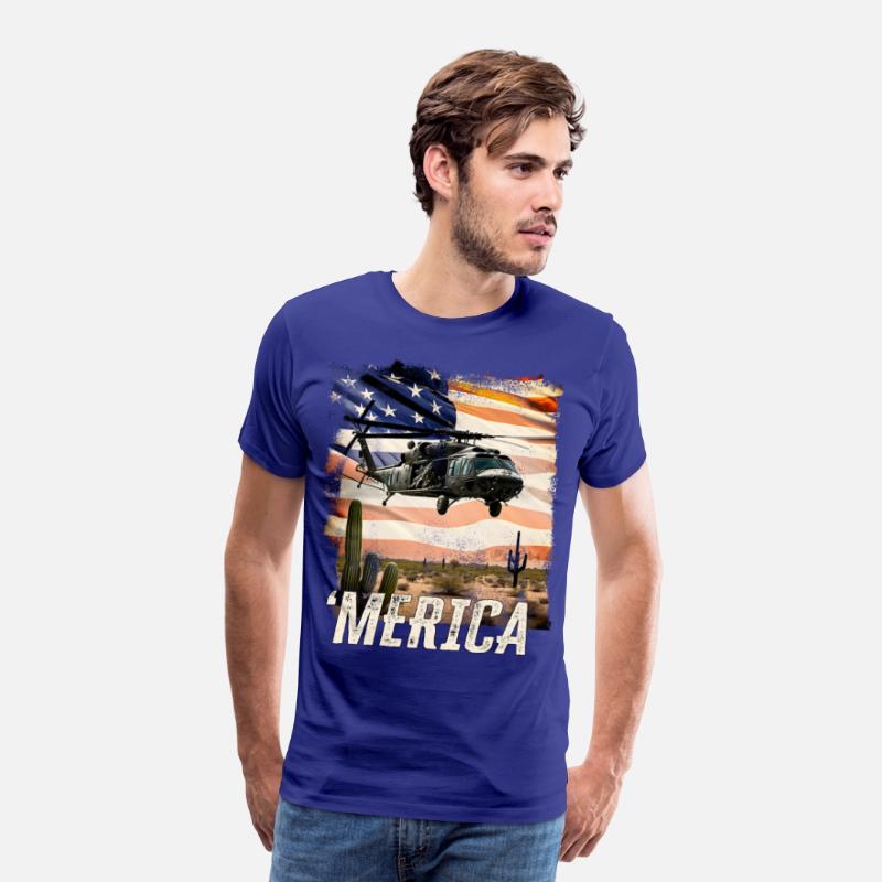 Merica Black Hawk Proud Army Navy Soldier Veteran