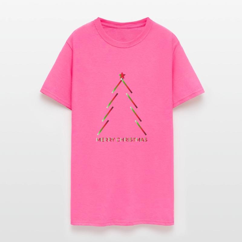 Merry Christmas Tree Rainbow Horizontal Word