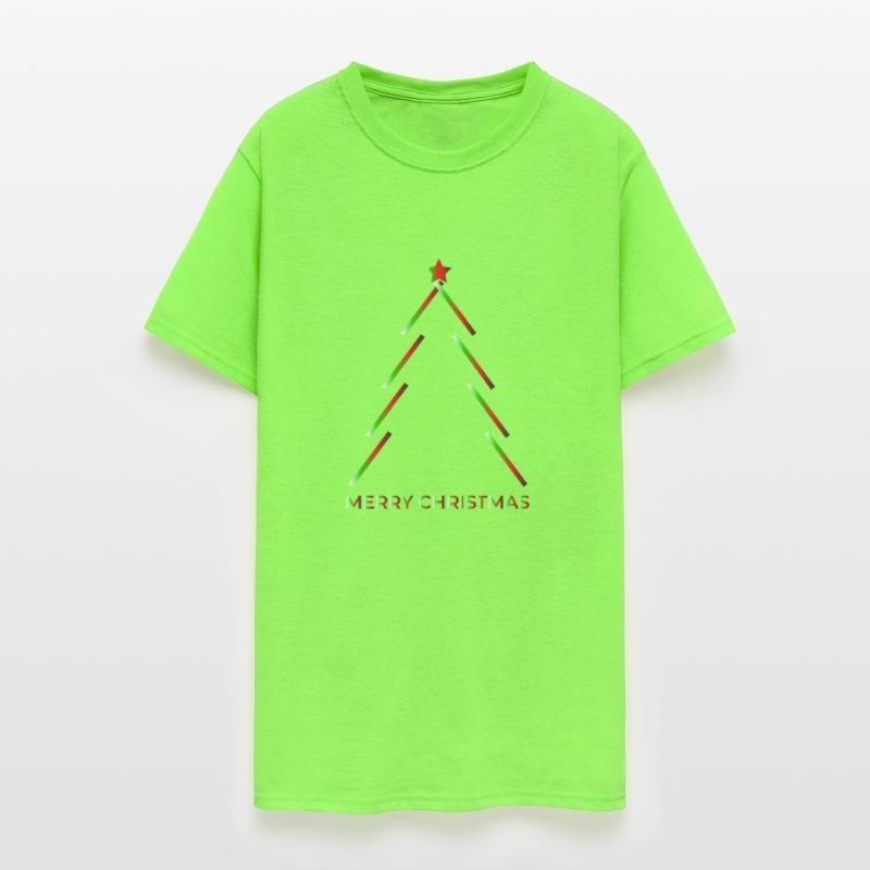 Merry Christmas Tree Rainbow Horizontal Word