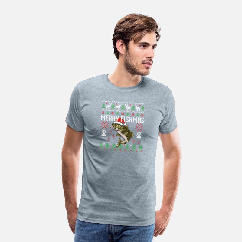 Merry Fishmas Ugly Christmas Sweate Angler Fishing