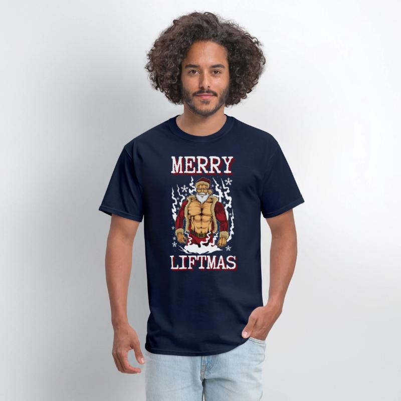 Merry Liftmas Muscular Gym Santa Claus Xmas