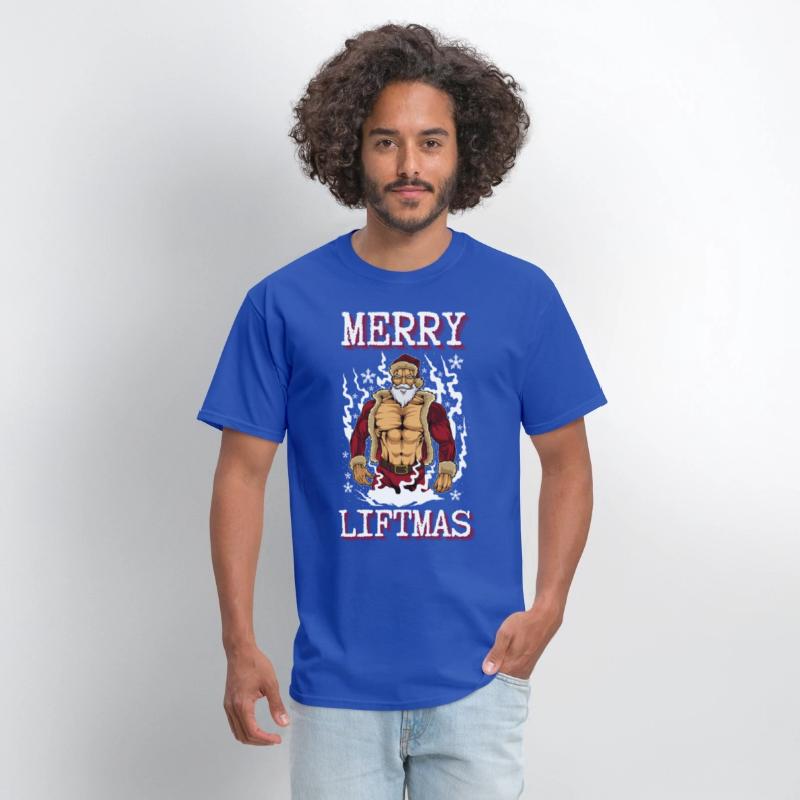 Merry Liftmas Muscular Gym Santa Claus Xmas