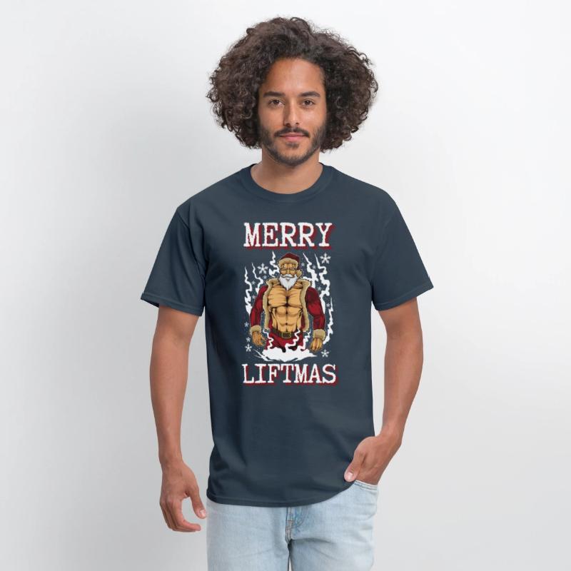 Merry Liftmas Muscular Gym Santa Claus Xmas