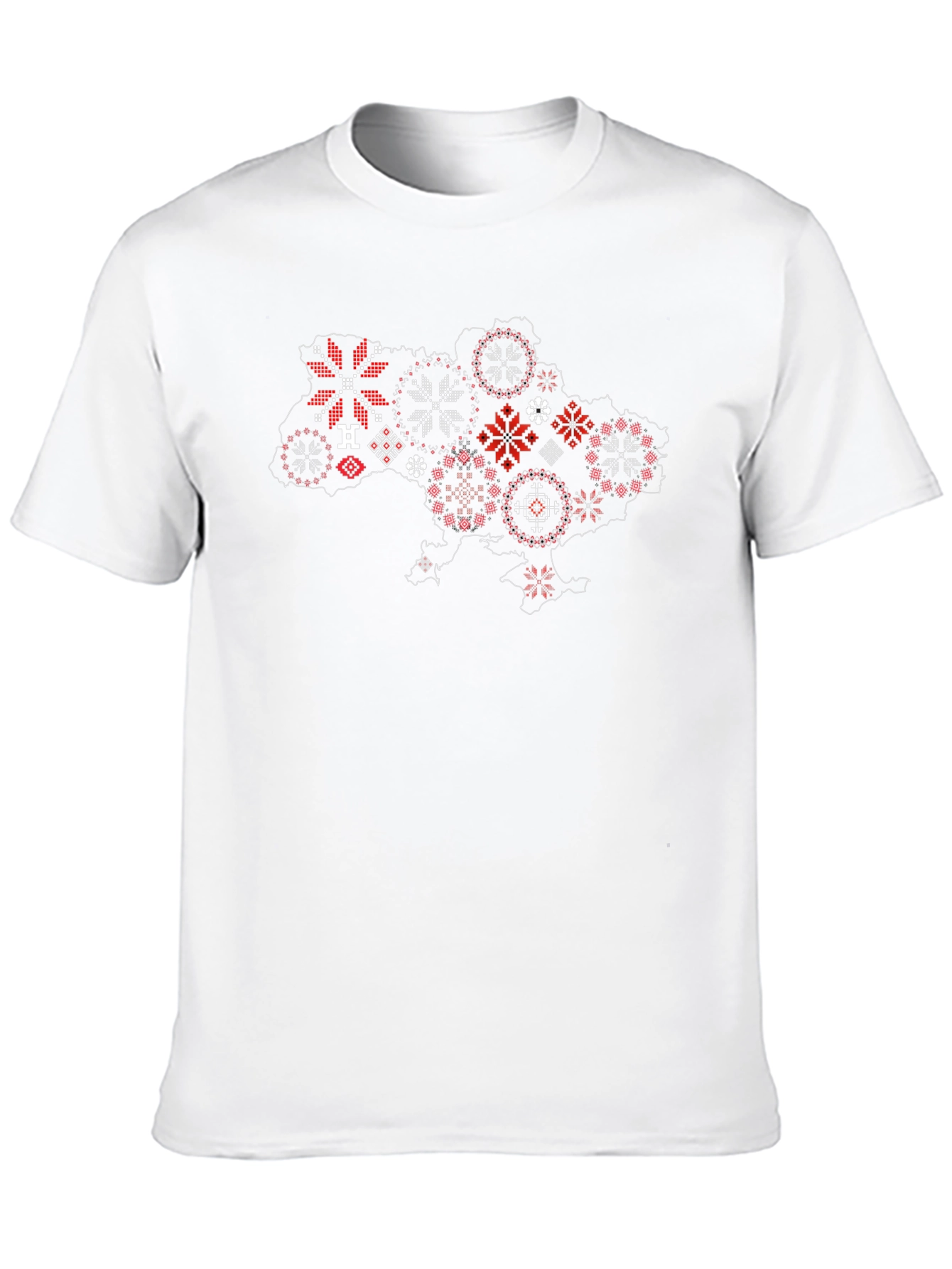 Ukraine Map Embroidered T-Shirt