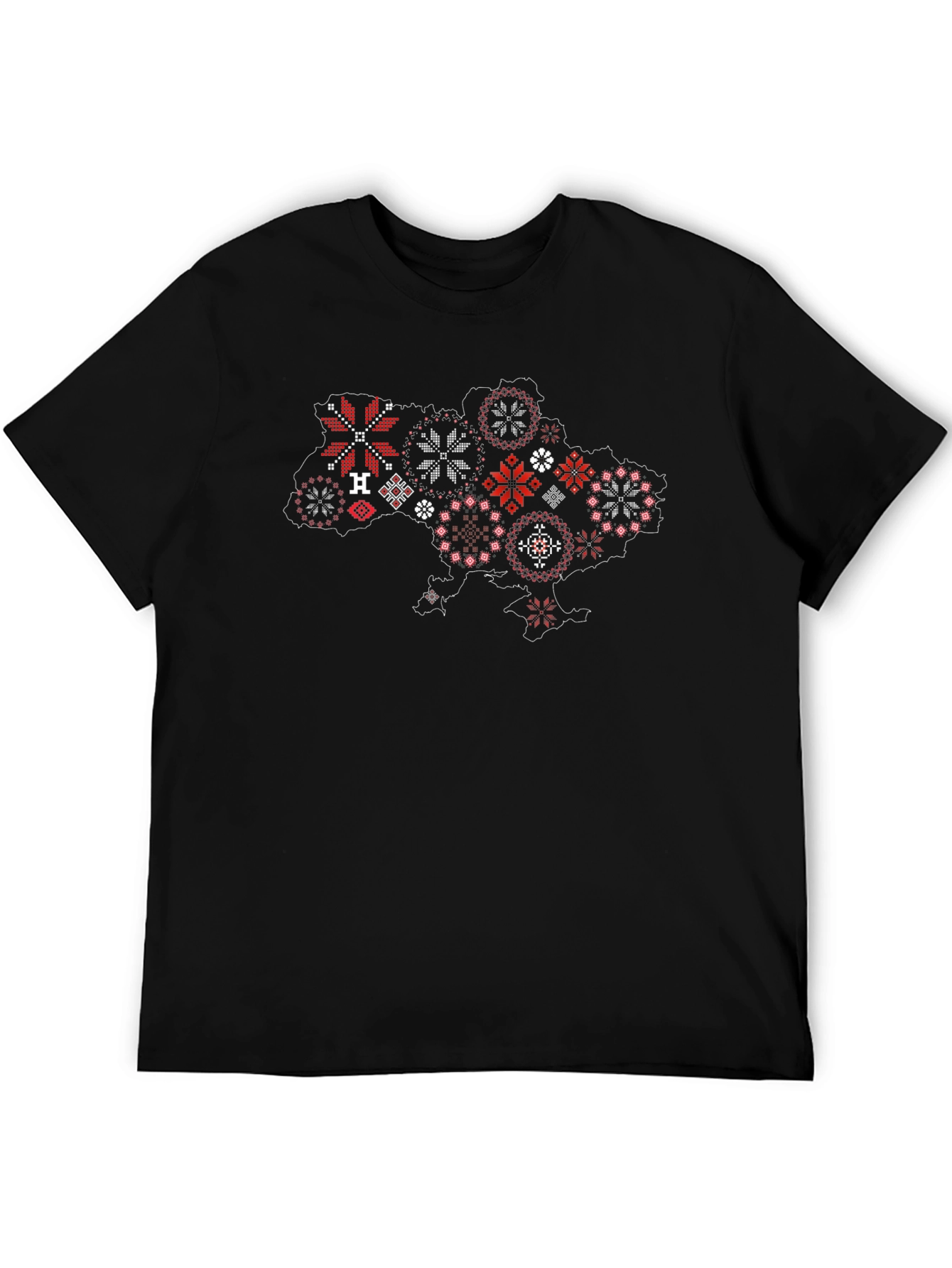 Ukraine Map Embroidered T-Shirt