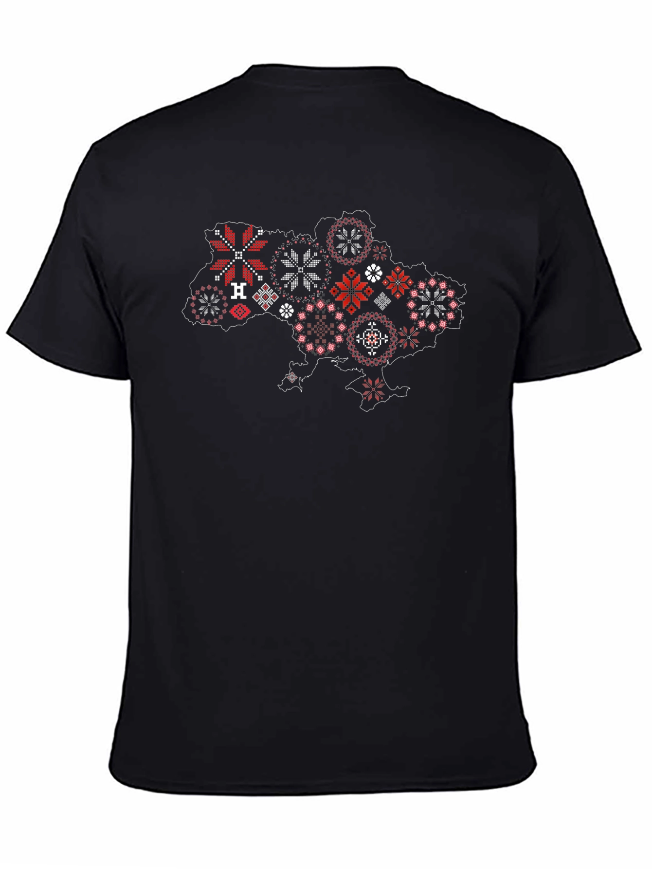 Ukraine Map Embroidered T-Shirt