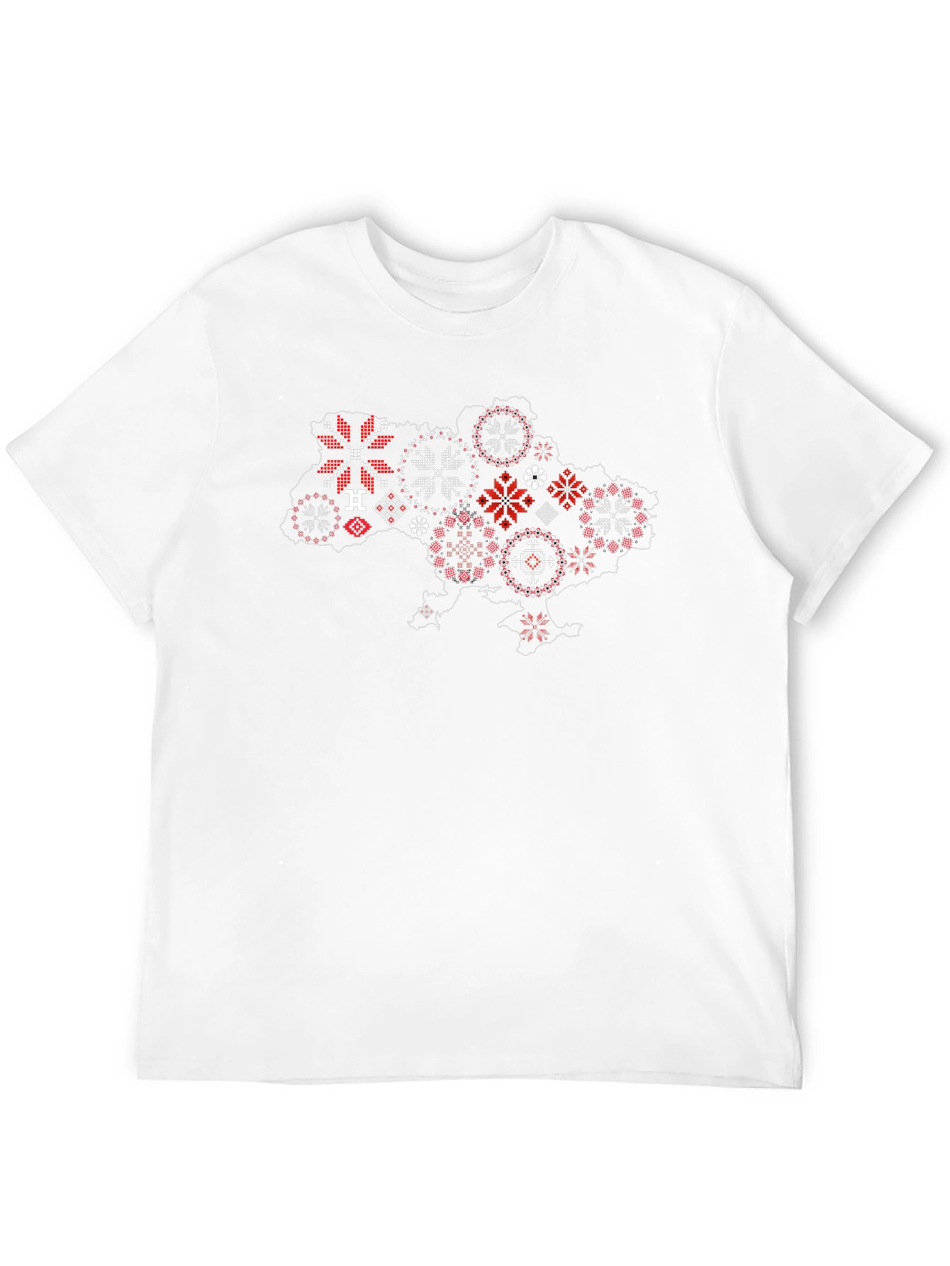 Ukraine Map Embroidered T-Shirt