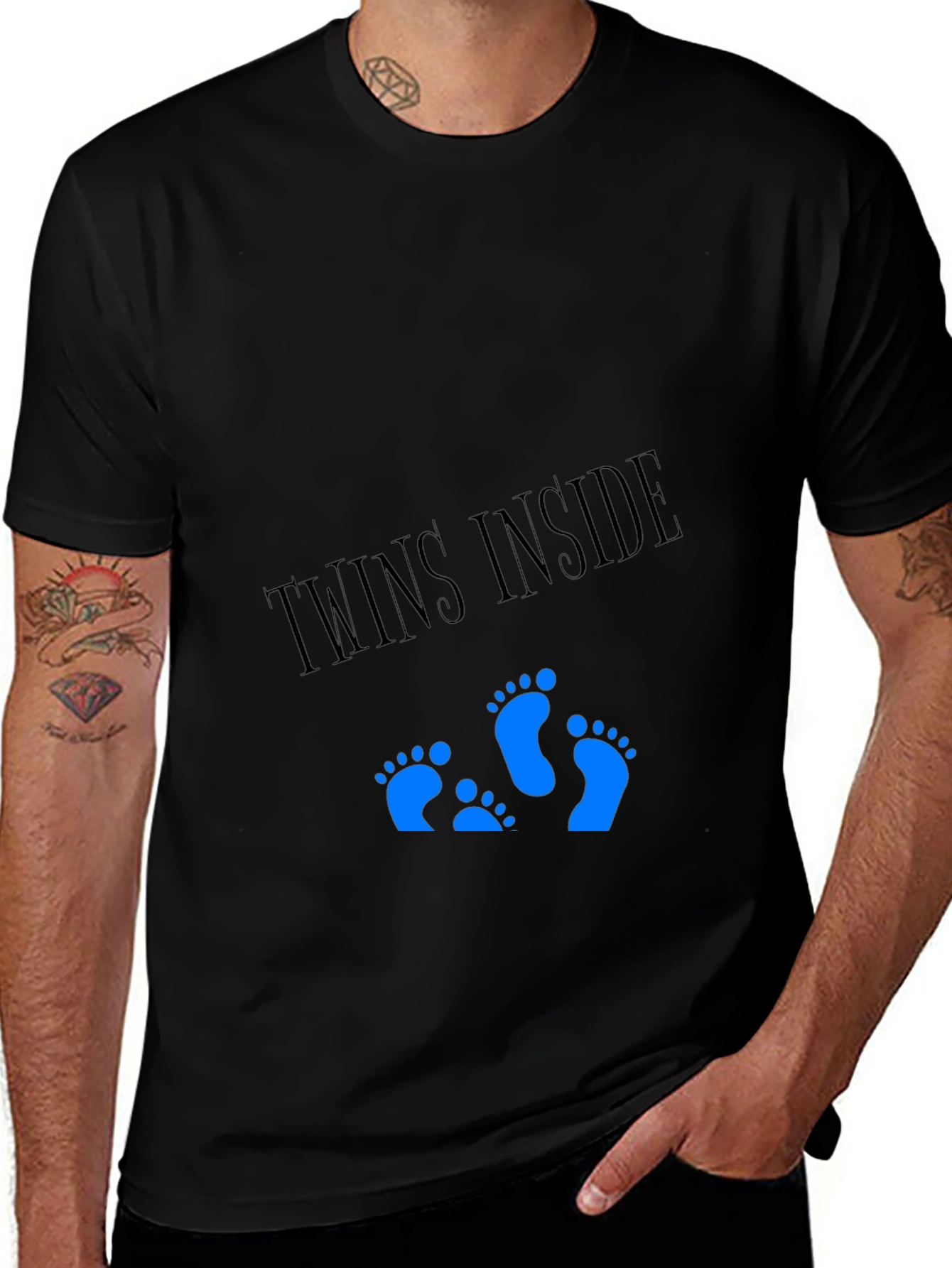 Twins Inside T-Shirt - Expecting Dad Tee
