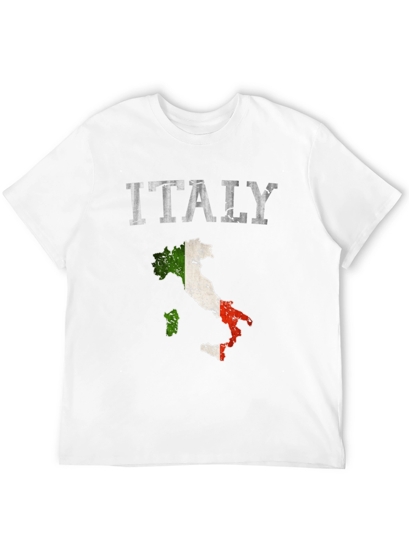 Italy Map Flag Graphic Tee - Black