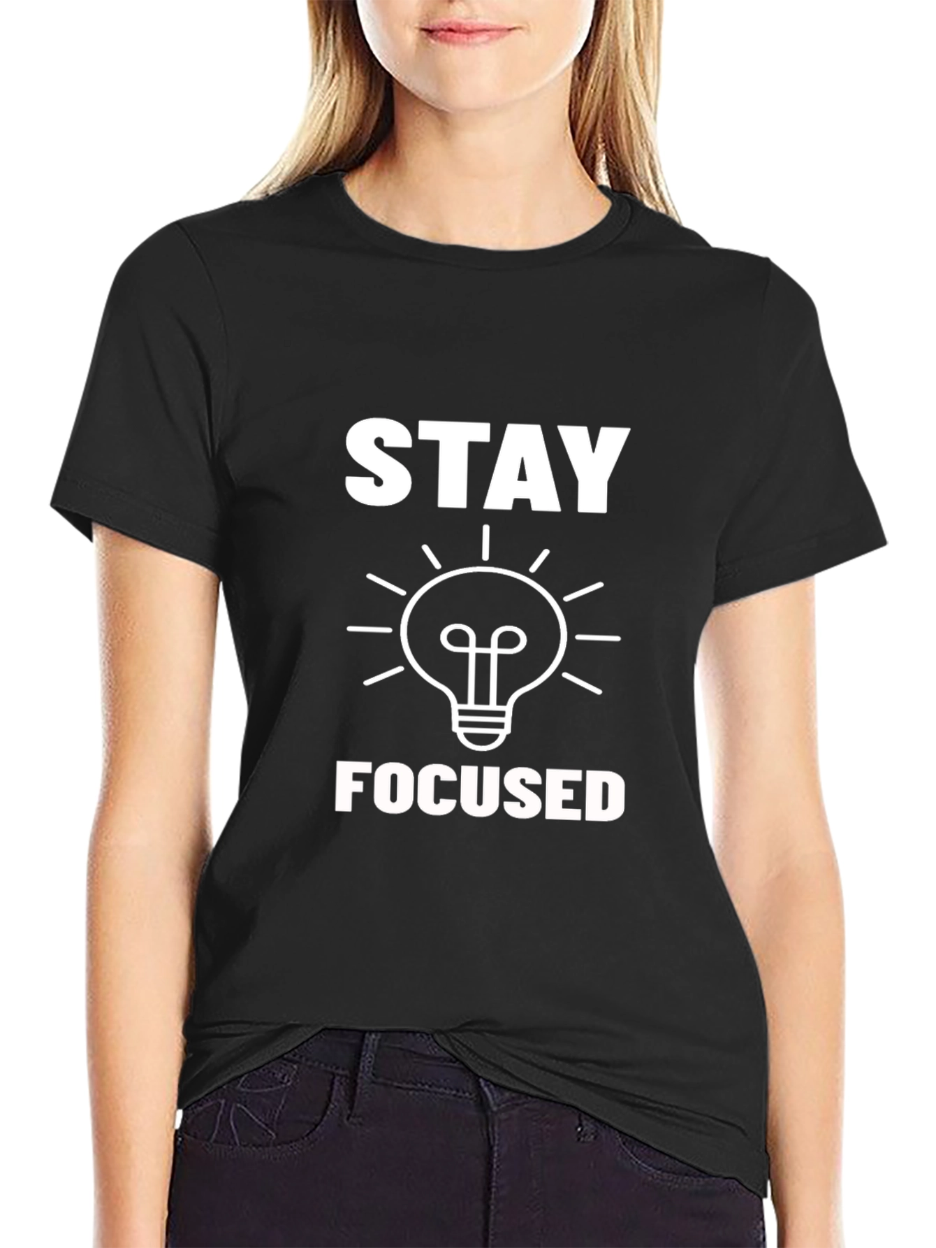 Stay Focused Graphic T-Shirt - Black