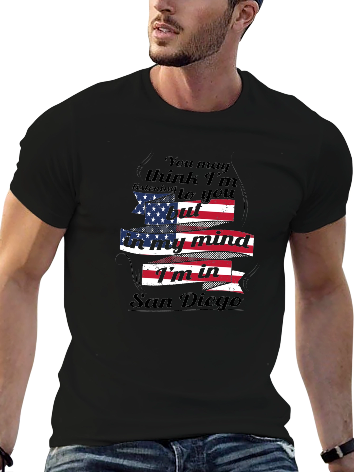 San Diego Mind T-Shirt - Patriotic Flag Graphic Tee