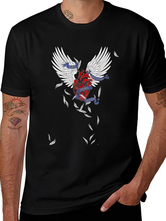 Winged Heart Graphic T-Shirt - Black