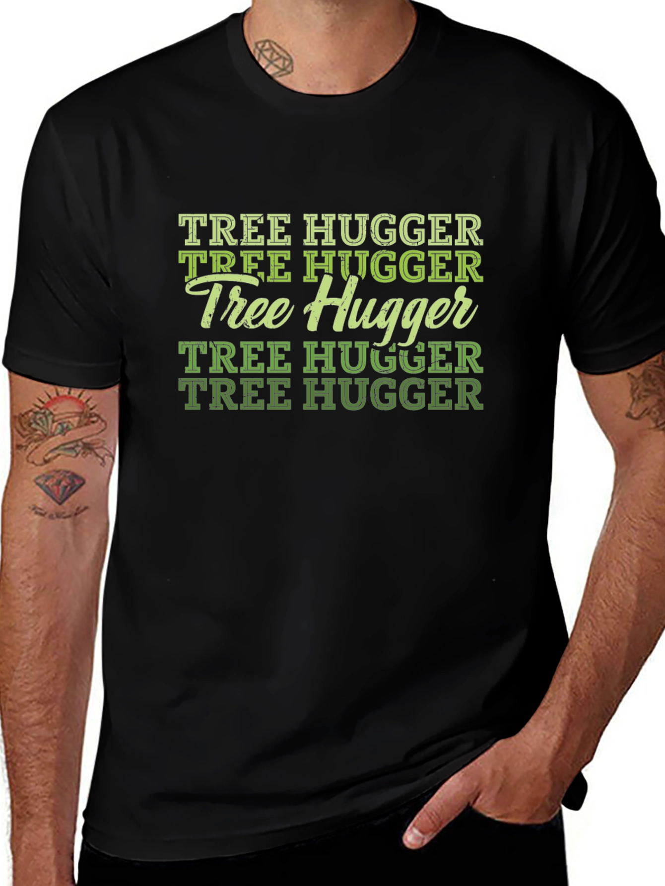 Tree Hugger Graphic T-Shirt - Eco-Friendly Tee