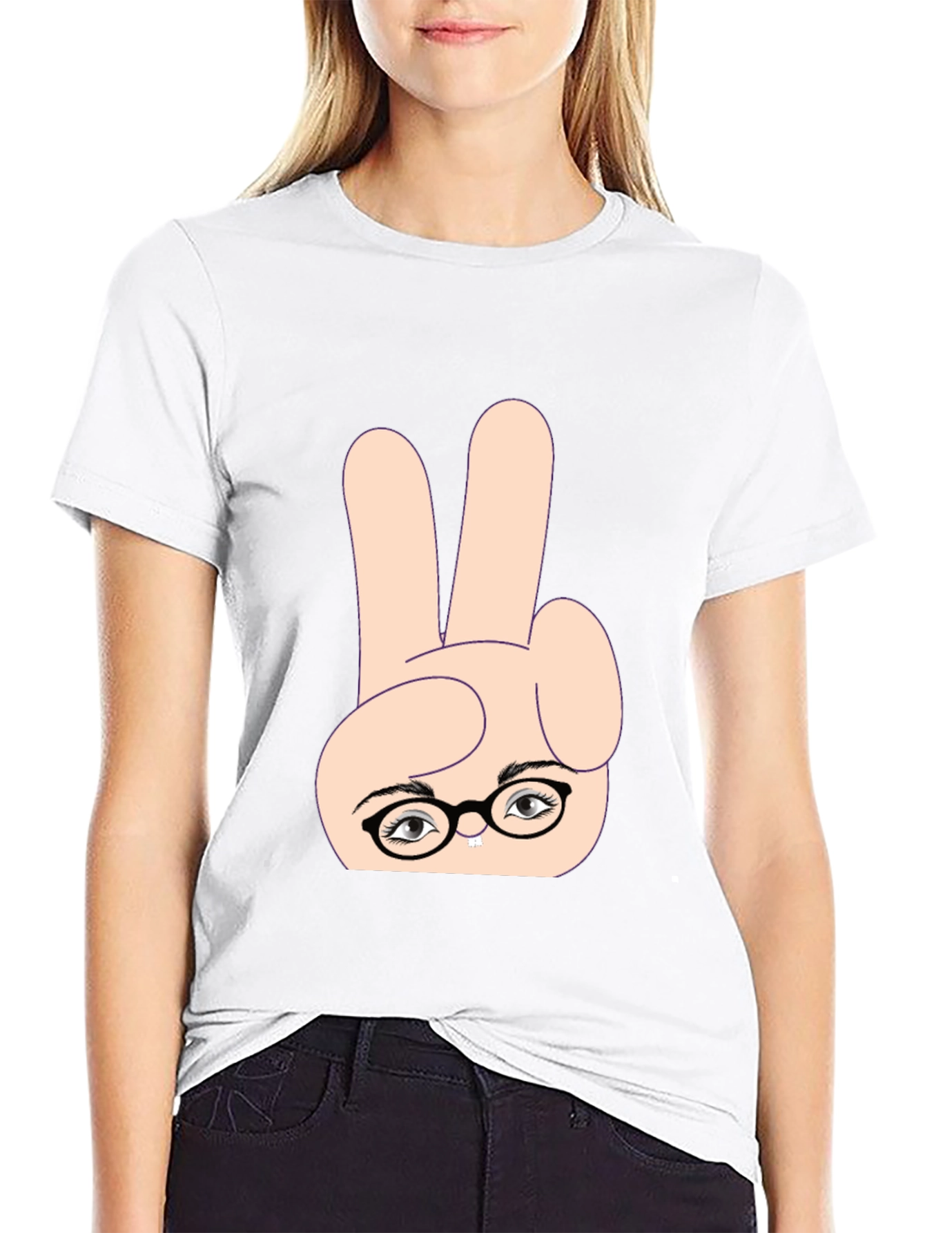 Funny Peace Sign Nerd T-Shirt