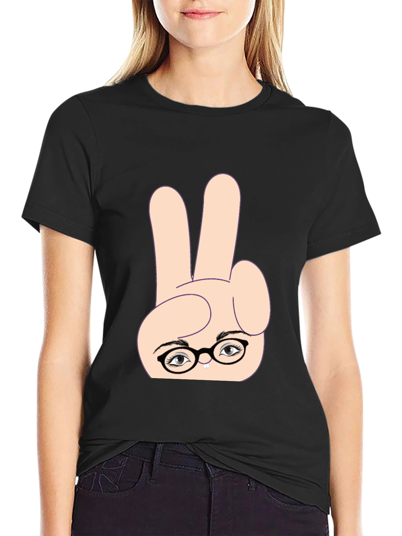 Funny Peace Sign Nerd T-Shirt