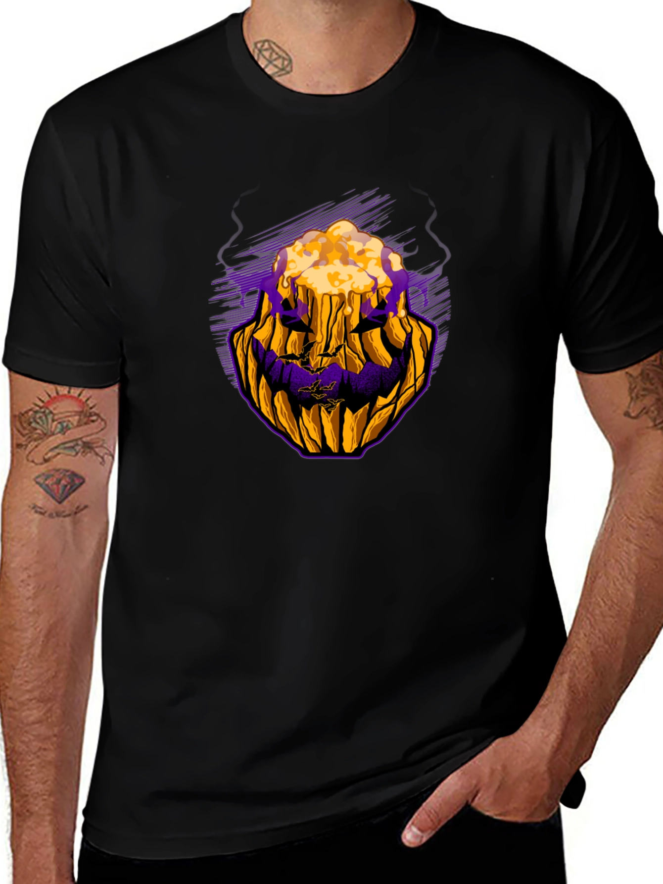 Halloween Pumpkin Face Graphic Tee