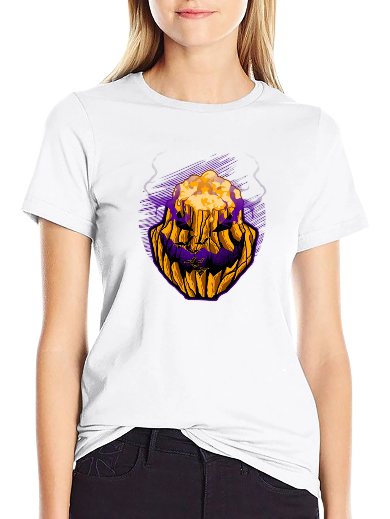 Halloween Pumpkin Face Graphic Tee