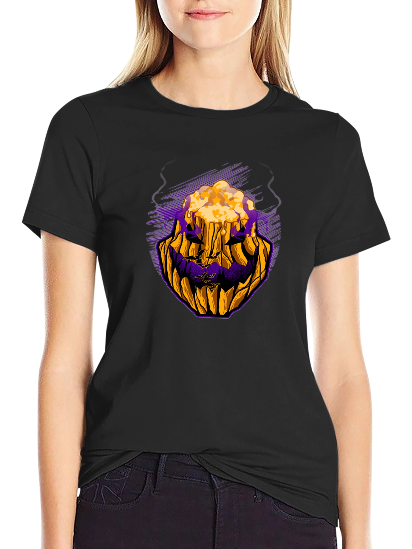 Halloween Pumpkin Face Graphic Tee