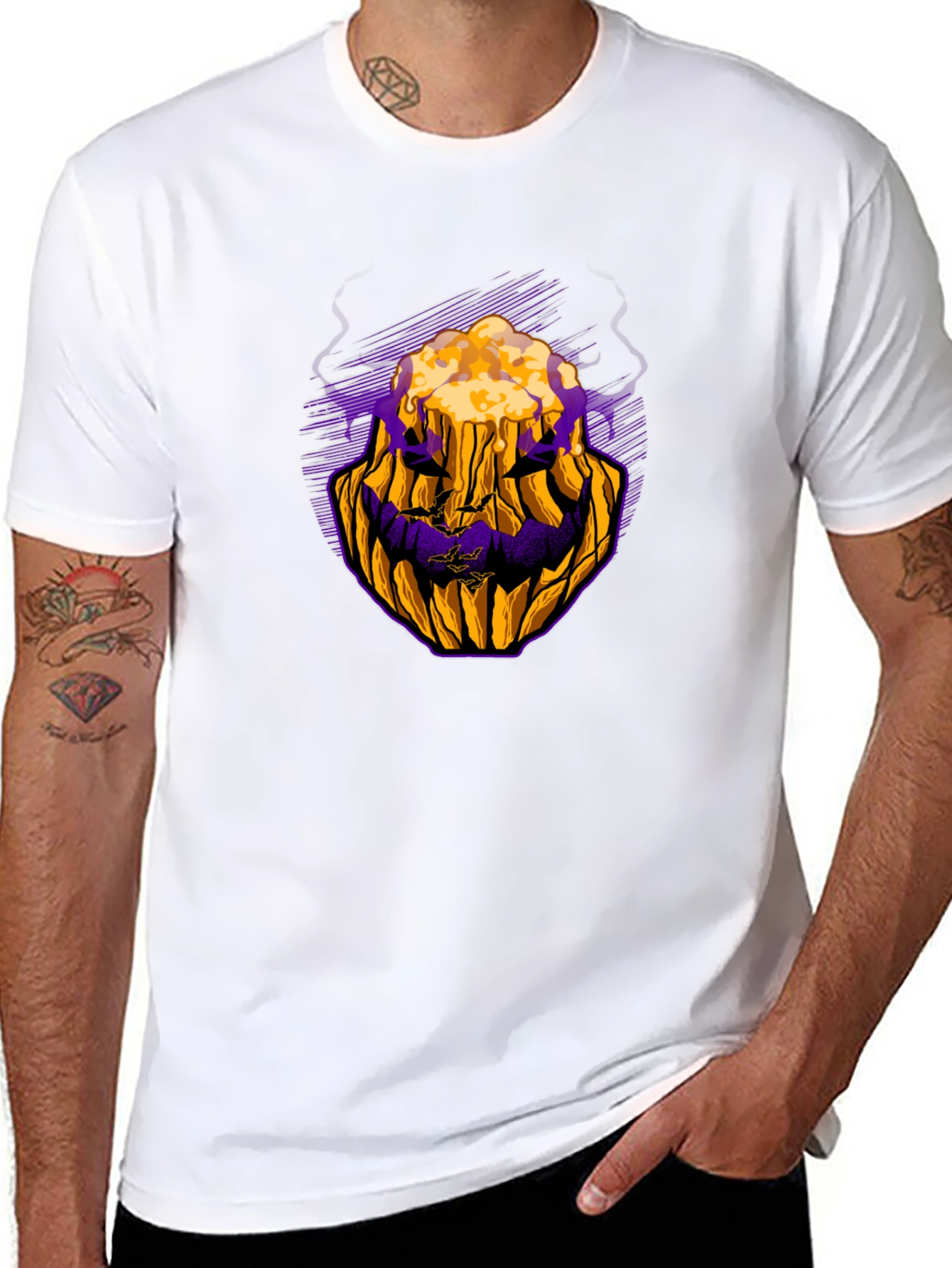 Halloween Pumpkin Face Graphic Tee