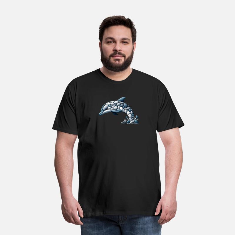 Monochrome Leap - Stone Mosaic Dolphin