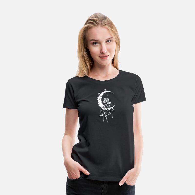 Moon Rose Night Sky Celestial Nature Aesthetic