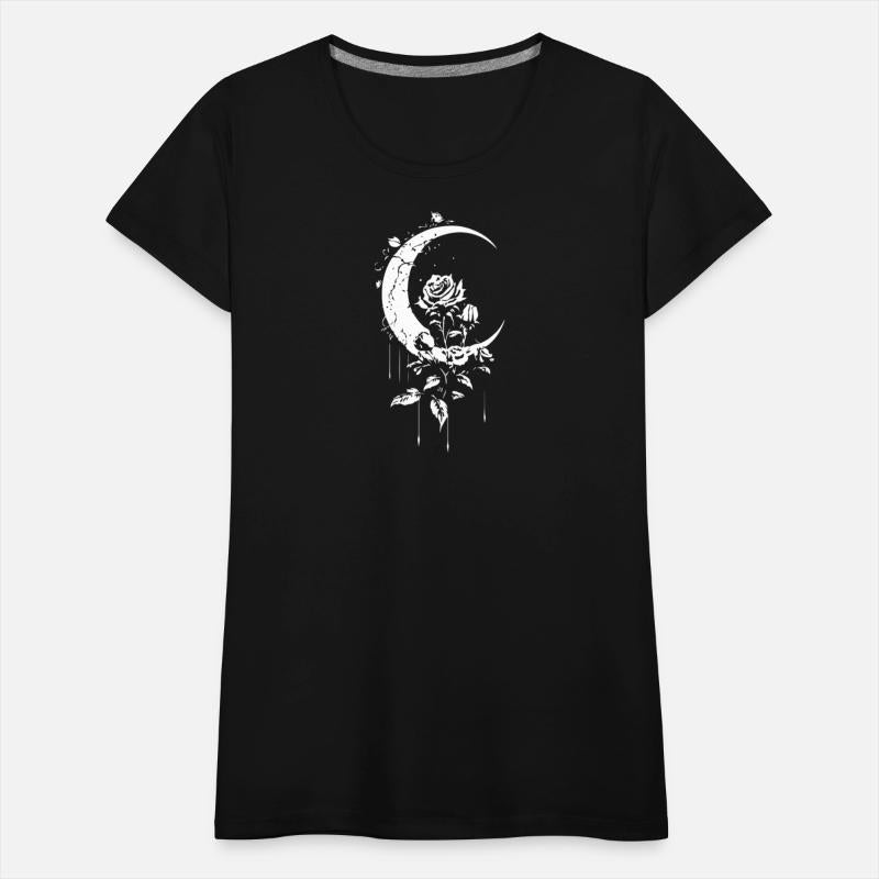 Moon Rose Night Sky Celestial Nature Aesthetic