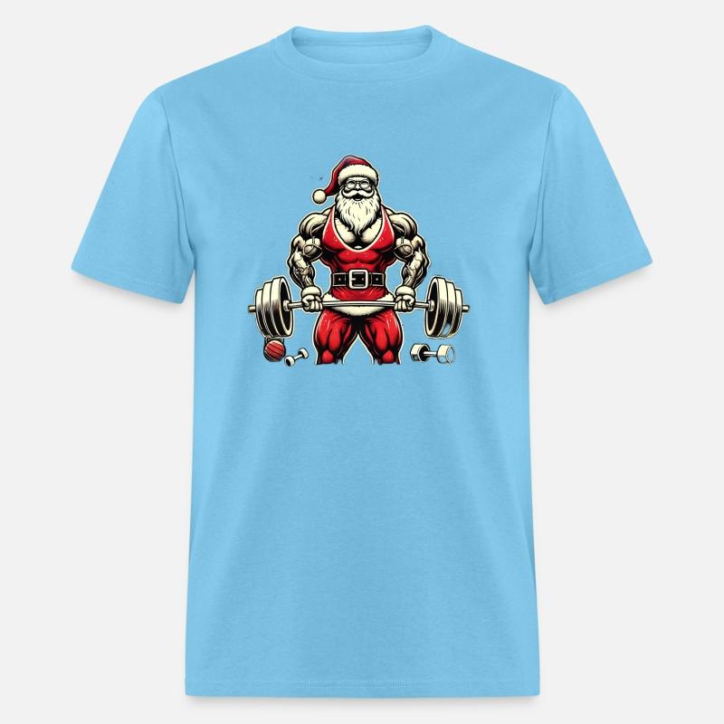 Muscular Santa Gym Lover T-Shirt – Bold Christmas