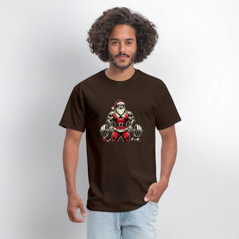 Muscular Santa Gym Lover T-Shirt – Bold Christmas