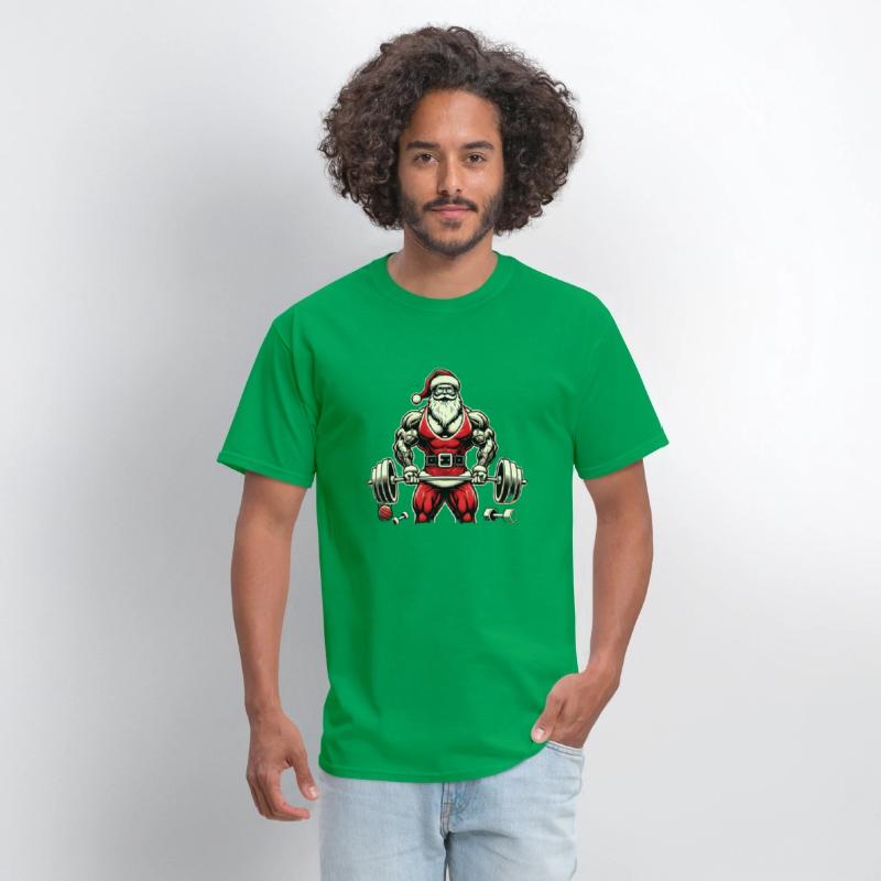 Muscular Santa Gym Lover T-Shirt – Bold Christmas