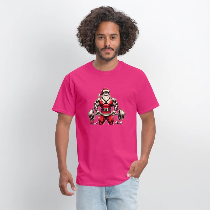 Muscular Santa Gym Lover T-Shirt – Bold Christmas