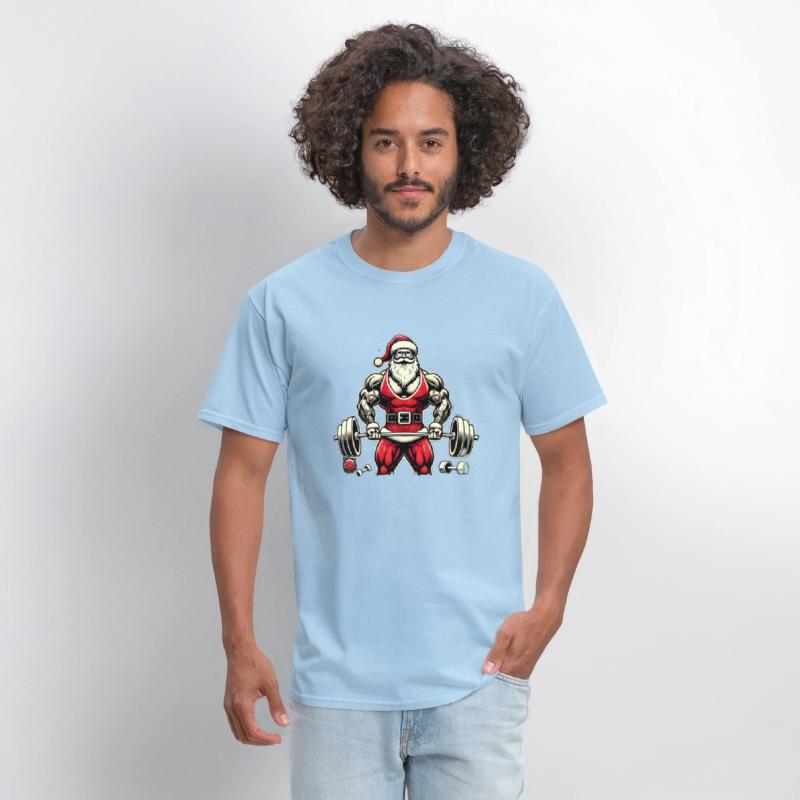 Muscular Santa Gym Lover T-Shirt – Bold Christmas