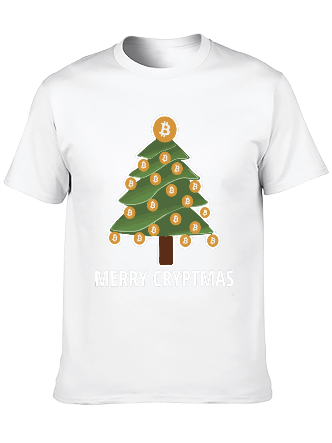 Merry Cryptmas Bitcoin Christmas Tree T-Shirt